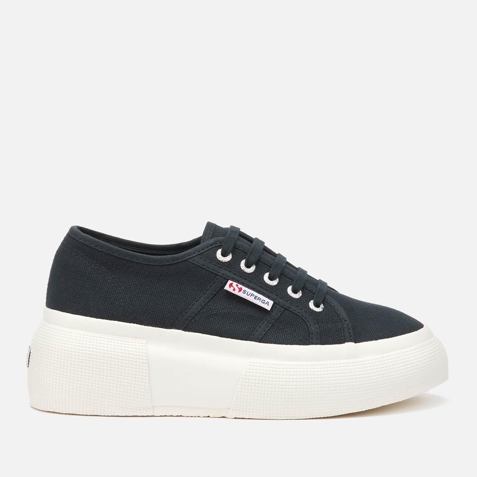 black superga platform trainers