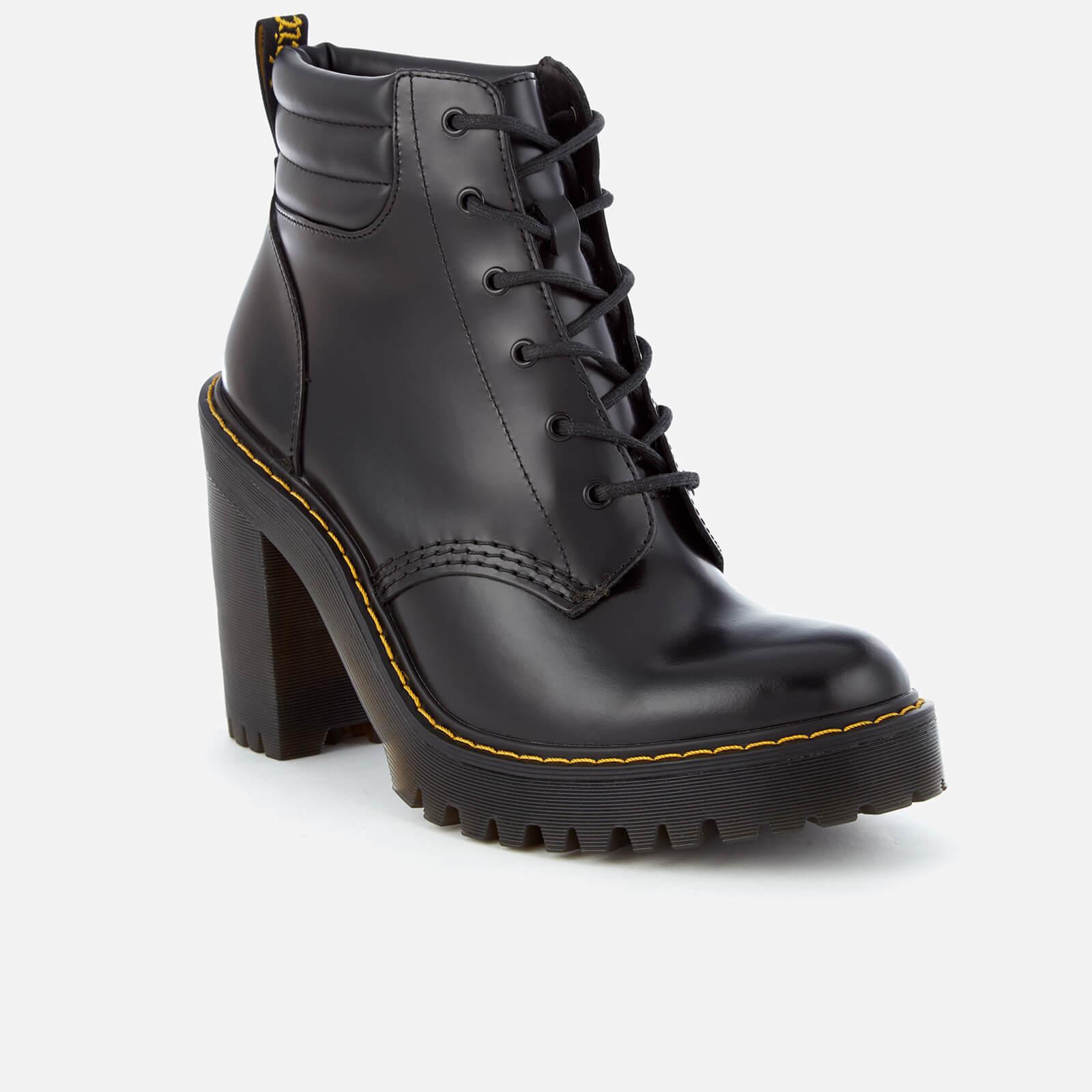 Dr. Martens Leather Women's Persephone 6eye Padded Collar Heeled Boots
