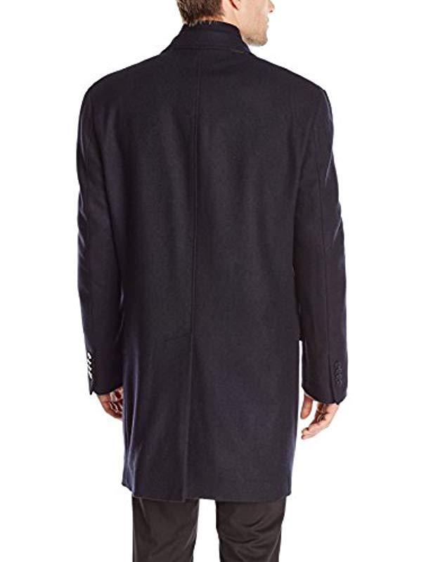 Calvin Klein Modesto Wool-blend Herringbone Overcoat With Removable Bib ...