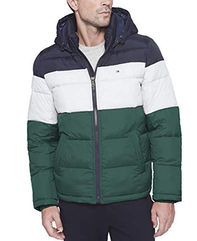 Lyst - Tommy Hilfiger Tall Classic Hooded Puffer Jacket in Green for Men
