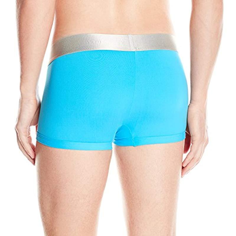 Calvin Klein Steel Micro Low Rise Trunks in Blue for Men Lyst