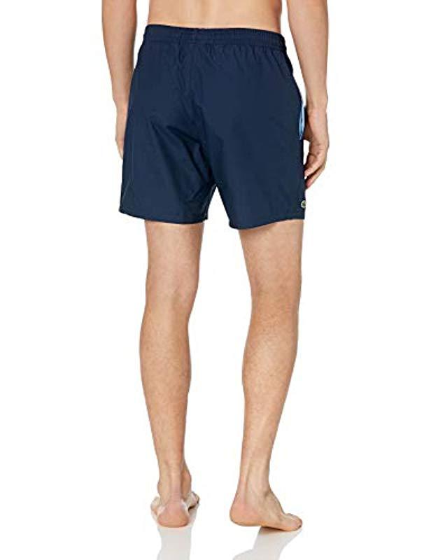 Lyst Swimmer Blue For Lacoste Taffeta Men Mid Solid In Length m8wvN0n
