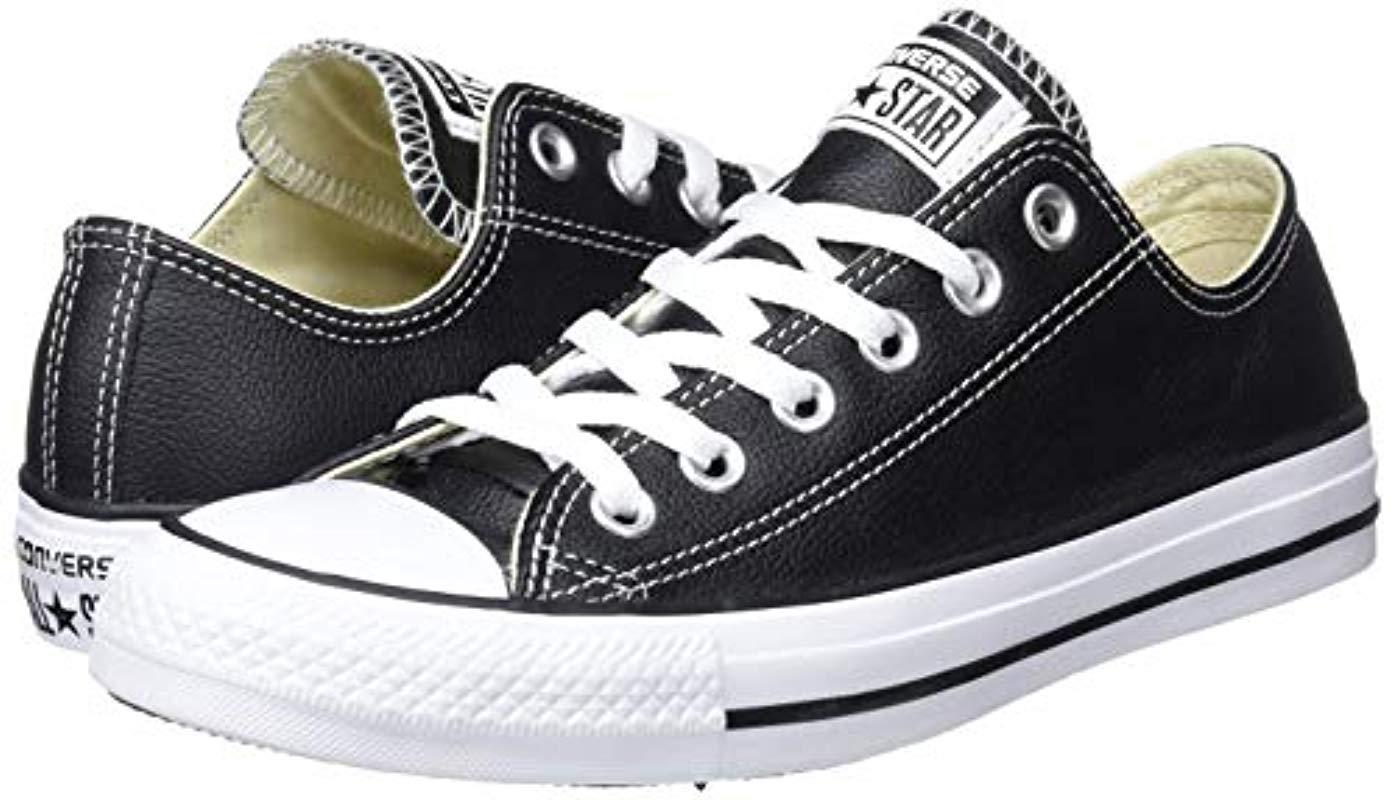 converse all star leather low top black