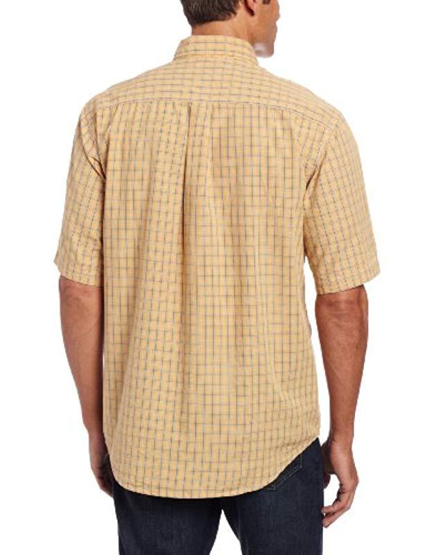 Carhartt Mens Big /& Tall Bellevue Plaid Sheeting Short Sleeve Shirt Button Front