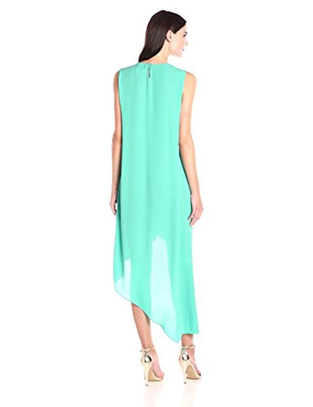 Lyst Bcbgmaxazria Bcbgmax Azria Hailey Asymmetrical Hem Dress In Green