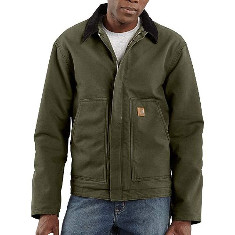 Carhartt Big & Tall Sherpa Lined Sandstone Dearborn Jacket in Green for ...