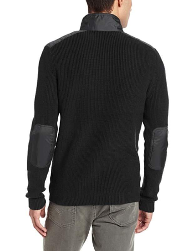 Download Kenneth Cole Half-zip Mock Sweater in Black for Men - Lyst