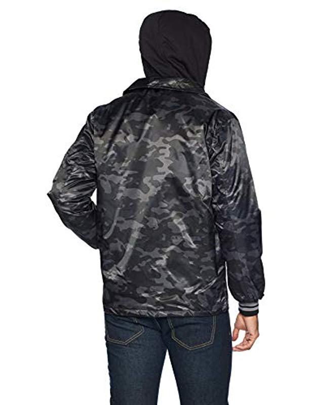 Members Only Mens Coach Jacket with Detachable Hood