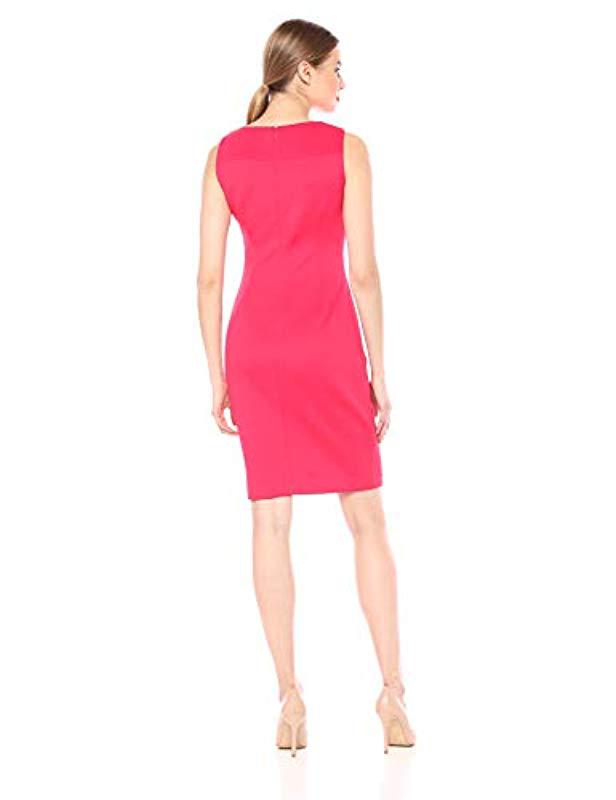 Lyst - Calvin Klein Sleeveless Scuba Starburst Sheath Dress in Pink