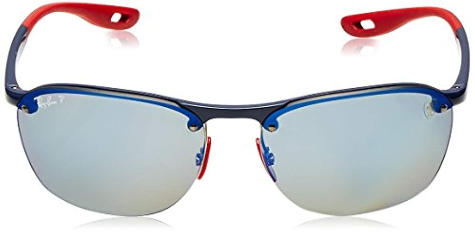 scuderia ferrari blue gradient mirror chromance sunglasses