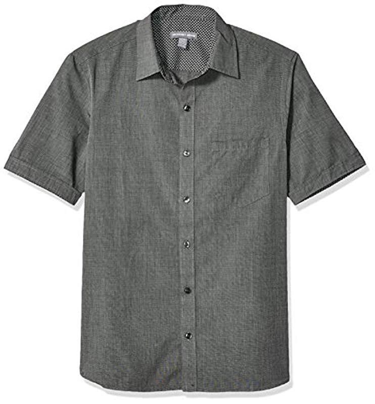 Geoffrey Beene Slim Fit Easy Care Short Sleeve Button Down Shirt in ...