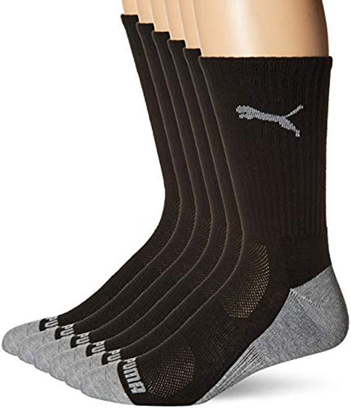 PUMA 6 Pack Crew Socks in Black for Men - Lyst