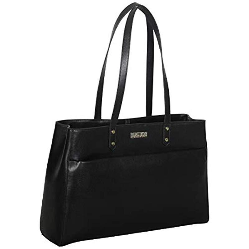 Kenneth Cole Reaction Downtown Darling Faux Leather Dual Compartment 15&quot; Laptop Tote in Black - Lyst