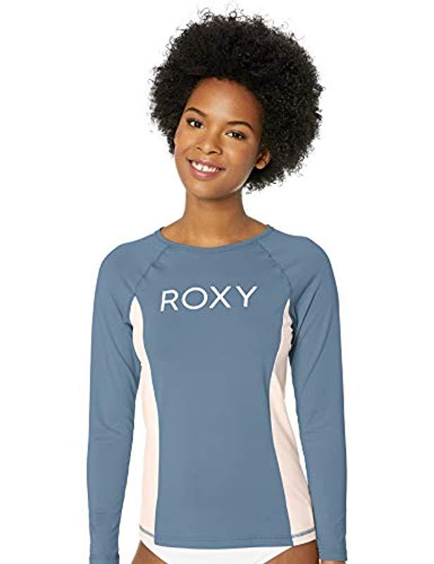 Lyst Roxy Long Sleeve Upf 50 Rashguard in Blue Save 32