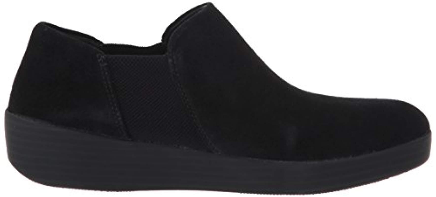elastic panel slip on chunky heel ankle booties