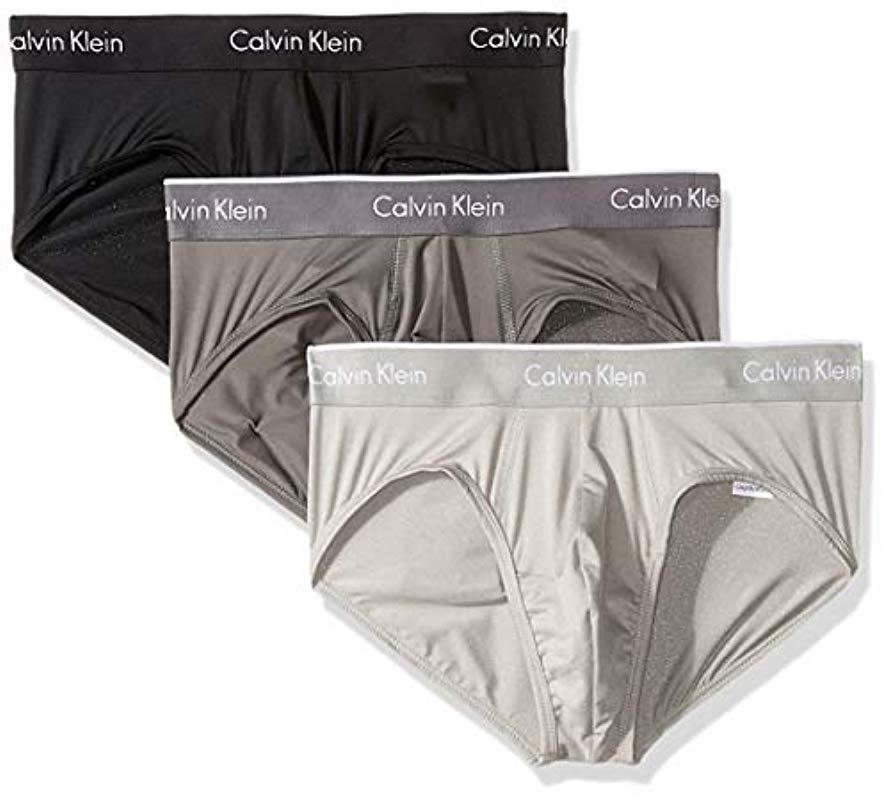 Calvin Klein Underwear Micro Plus 3 Pack Hip Briefs in Gray for Men Lyst