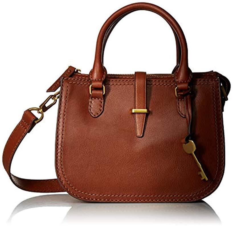 Fossil Ryder Small Satchel Purse Handbag in Brown - Save 12% - Lyst