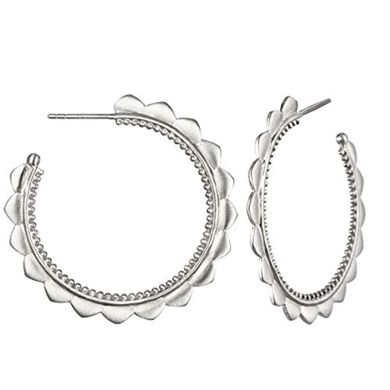 Lyst Satya Jewelry Petal Hoop Earrings Silver One Size In Metallic Satya Jewelry