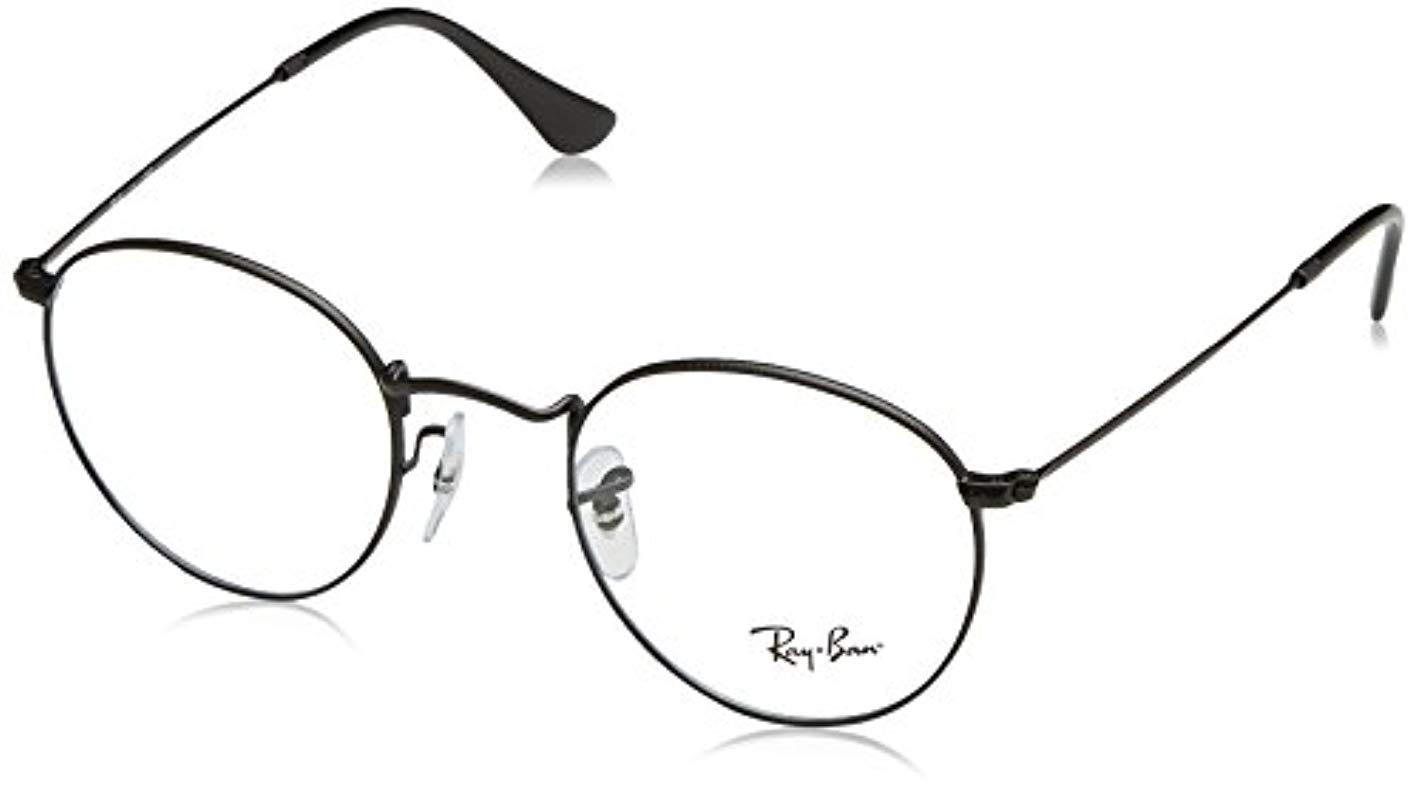 Ray Ban Rx3447v Round Metal Eyeglass Frames In Black For Men Lyst 