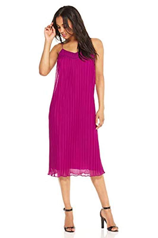 Lyst Maggy London Pleated Texture Ankle Length Slip Dress in Purple