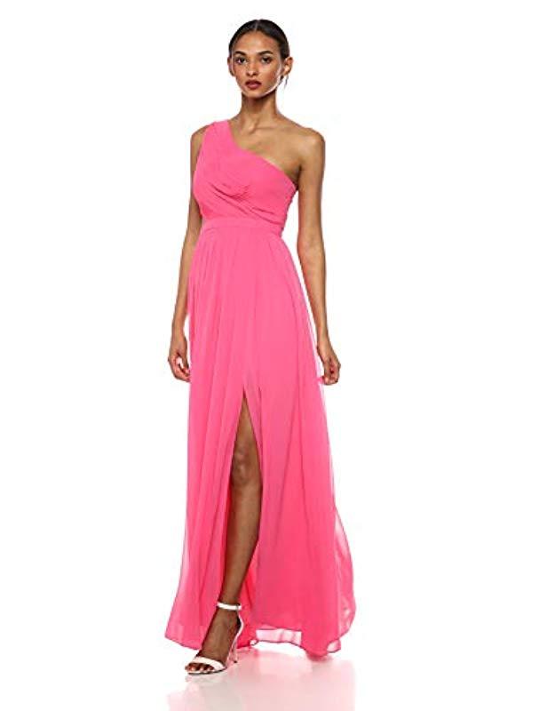 bcbgmaxazria one shoulder cut out gown