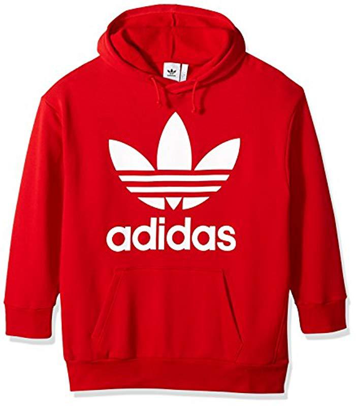 Lyst - adidas Originals Trefoil Oversized Hoodie in Red for Men - Save 61%