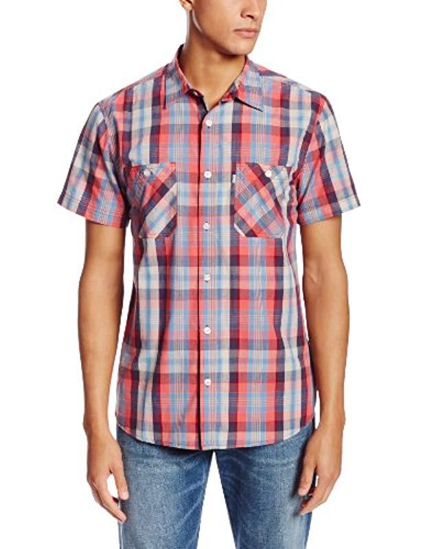 Levi's Silverstein Short-sleeve Double-pocket Shirt in Red for Men - Lyst