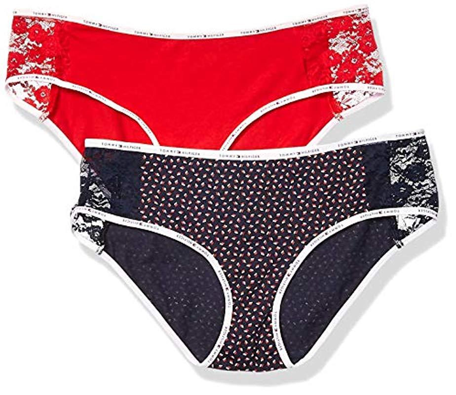 Tommy Hilfiger Cotton Hipster Underwear Panty, Multipack in Blue Lyst
