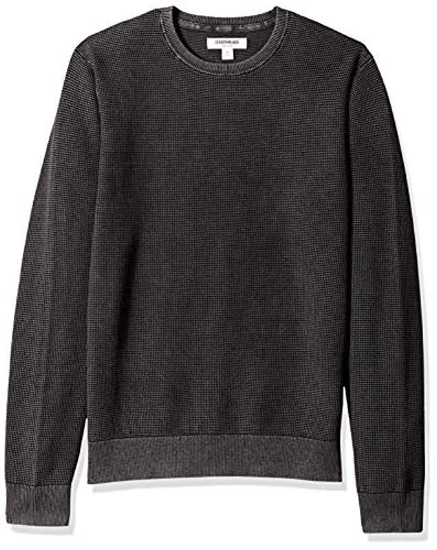 Lyst - Goodthreads Soft Cotton Thermal Stitch Crewneck Sweater in Black ...