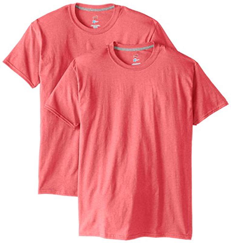 Hanes 2 Pack X-temp Performance T-shirt in Pink for Men - Lyst