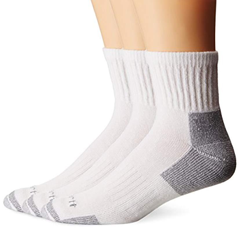 Carhartt Cotton Quarter Work Socks 3pack in White for Men Lyst
