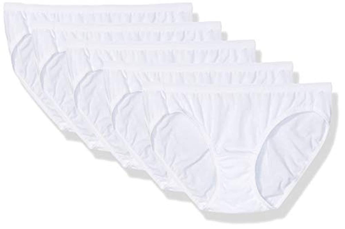 Hanes Comfort Cotton Bikini Panties 5-pack, White, 7 in White - Lyst