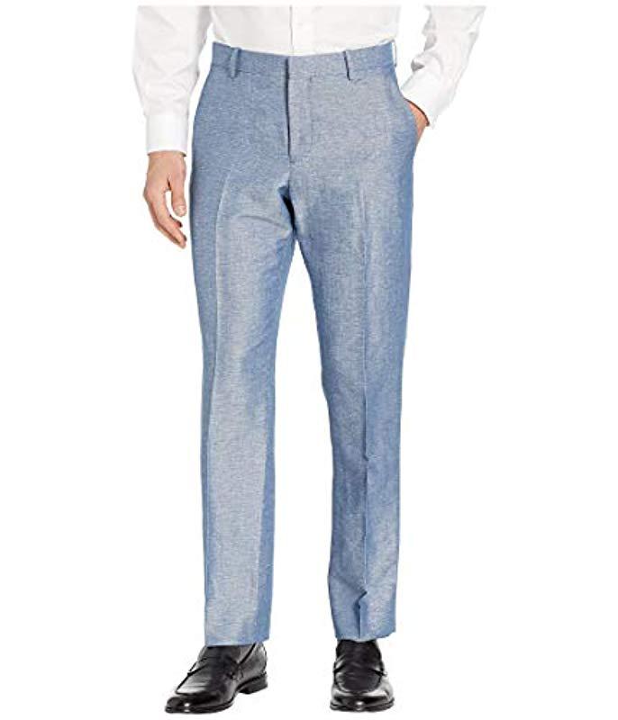 Perry Ellis Portfolio Modern Fit Linen Blend Pants in Blue for Men - Lyst