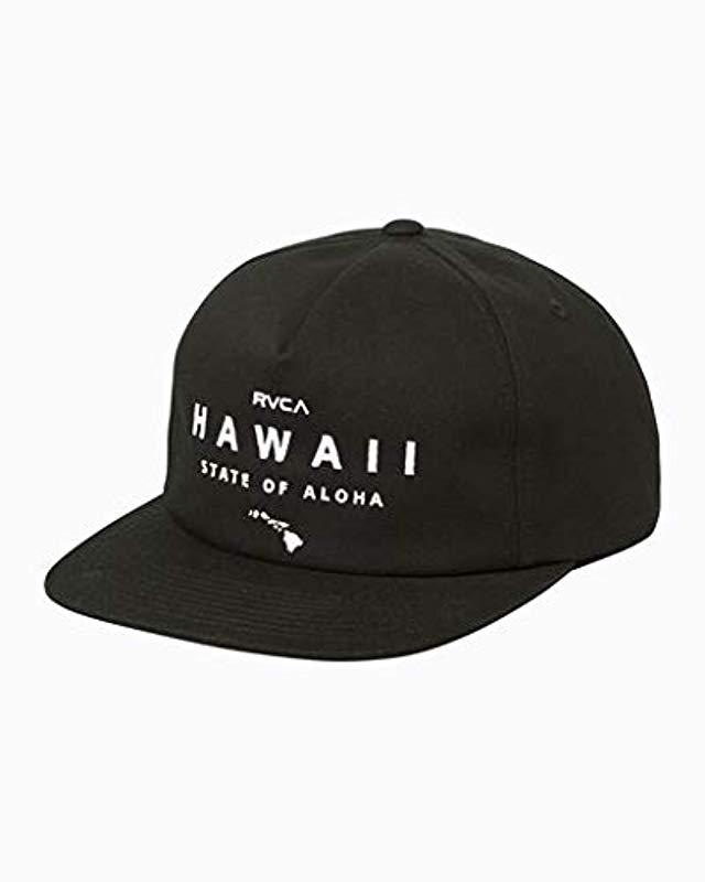 RVCA State Of Aloha Snapback Hat in Black for Men Lyst
