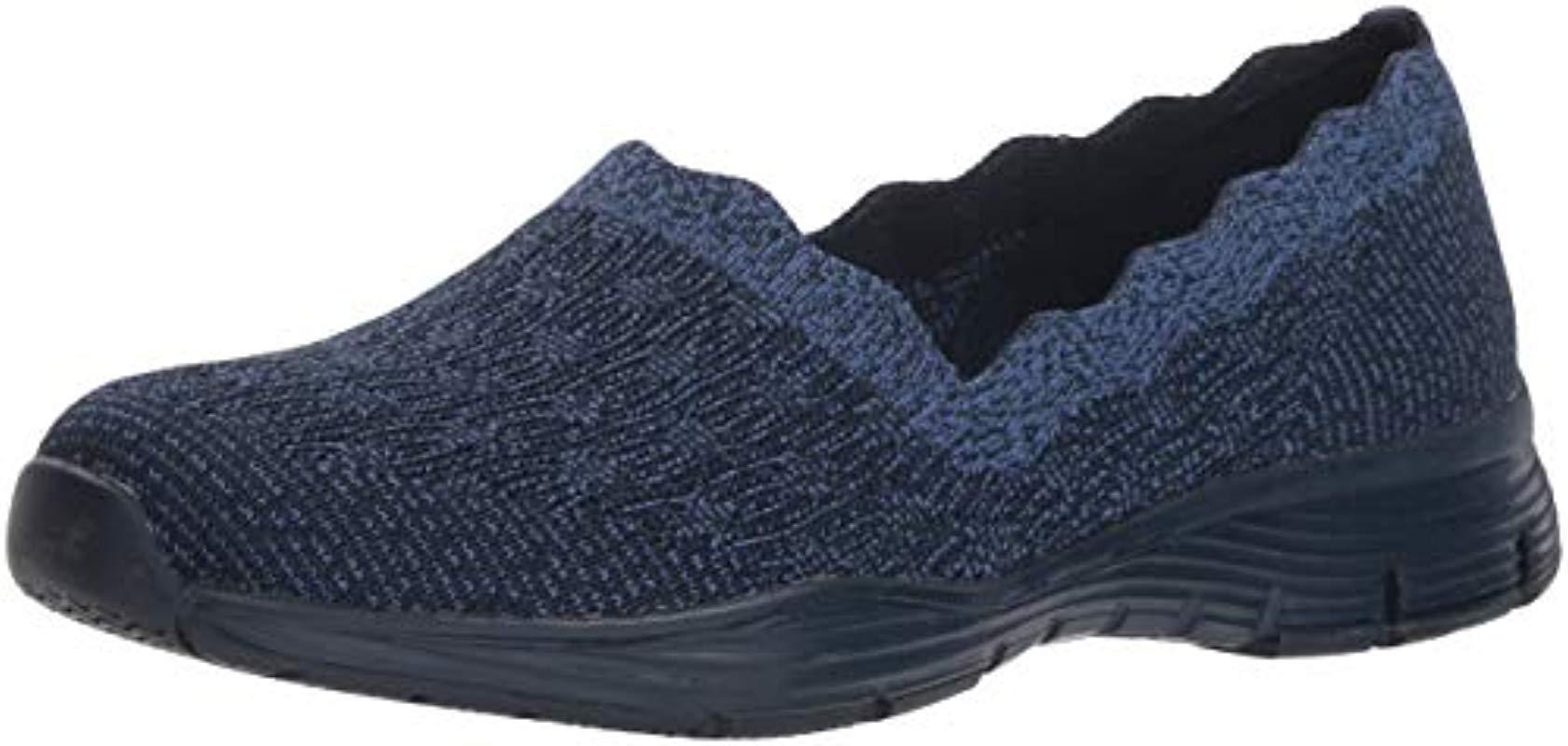 Skechers Seager-diamante-engineered Knit Scallop Collar Slip On Loafer ...