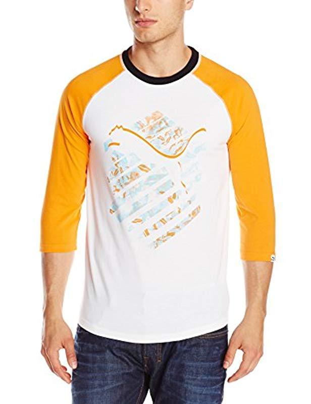 Download Lyst - PUMA Fitz Raglan 3/4 Sleeve T-shirt in White for Men