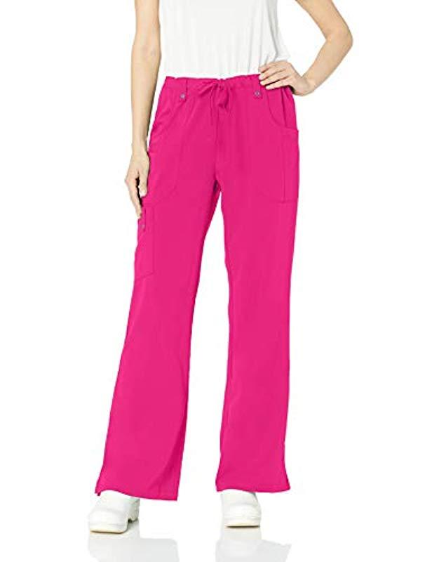 Dickies Xtreme Stretch Flare Leg Drawstrin Srubs Pant in Pink - Save 38 ...