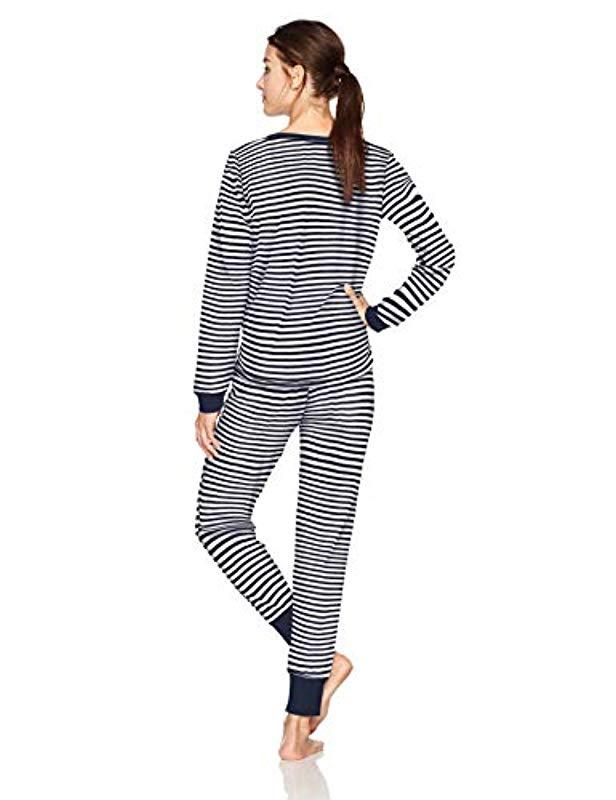 Tommy Hilfiger Thermal Long Sleeve Ski Pajama Set Pj in Blue Lyst
