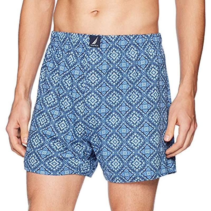 Lyst - Nautica Classic Cotton Loose Knit Boxer in Blue for Men