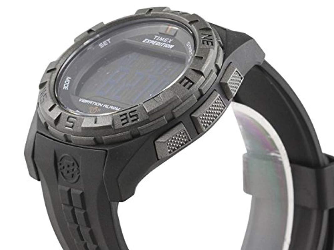 Timex T49851 Expedition Vibration Alarm Black Resin Strap Watch in