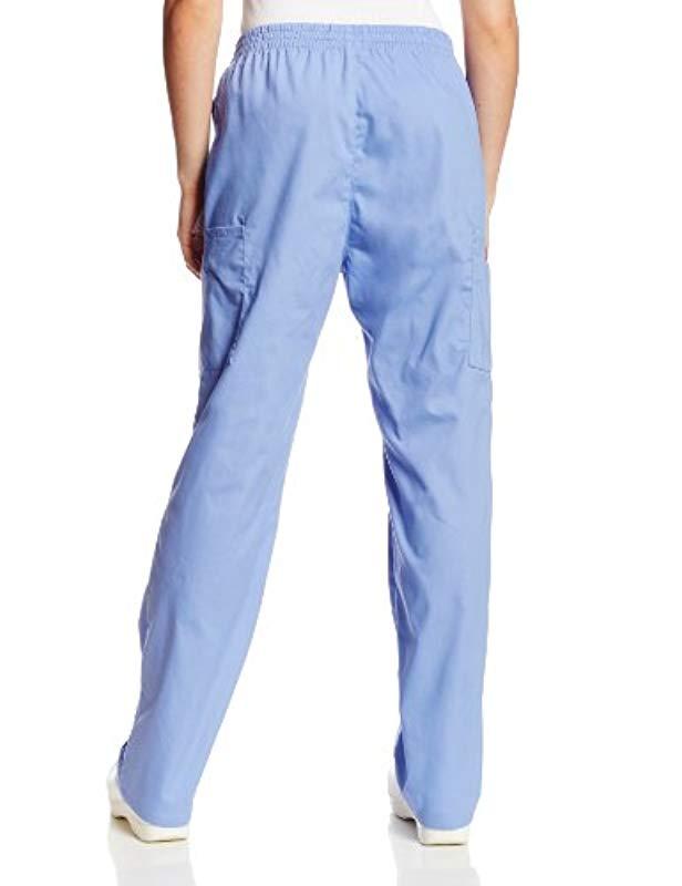 Women S Signature Elastic Waist Scrubs Pant Ceil Blue Xxx Large