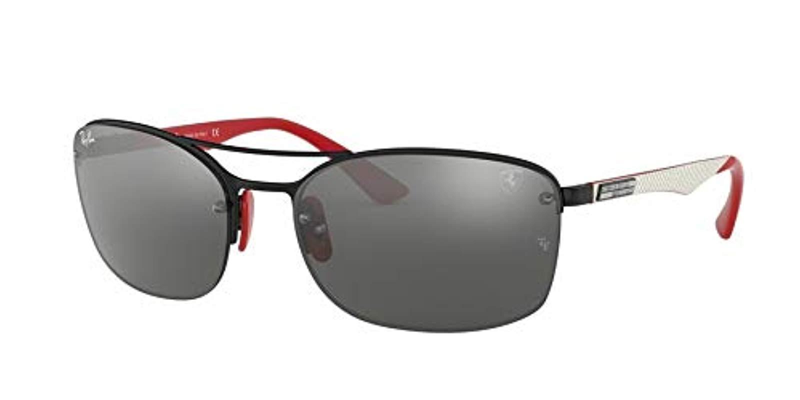 Ray-Ban Ferrari Rectangular Sunglasses, Black, 62 Mm in Black for Men ...