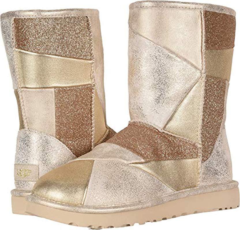 Lyst UGG W Classic Glitter Patchwork Fashion Boot in Metallic