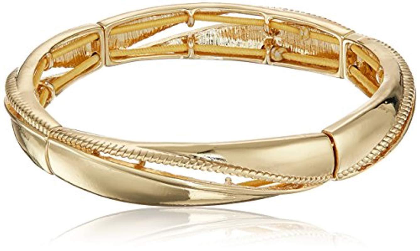 Lyst Napier Gold Tone Stretch Bracelet In Metallic Napier Women S Metallic Gold Tone Stretch Bracelet