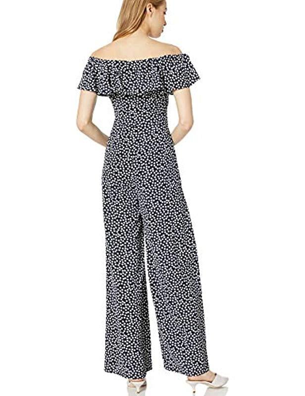 Betsey Johnson Off The Shoulder Jumpsuit - Lyst