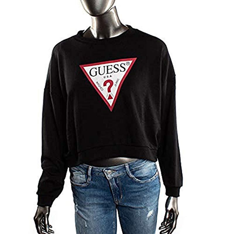 En FleeceSweat À Capuche Femme Lyst Coloris Guess Noir Basic 8nvOymwPN0