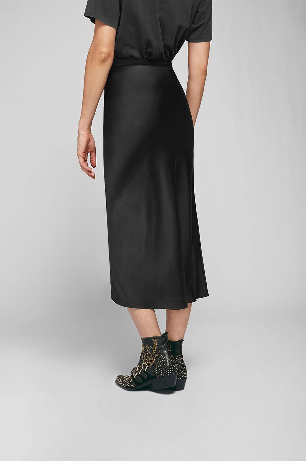 Anine Bing Bar Silk Skirt in Black - Lyst