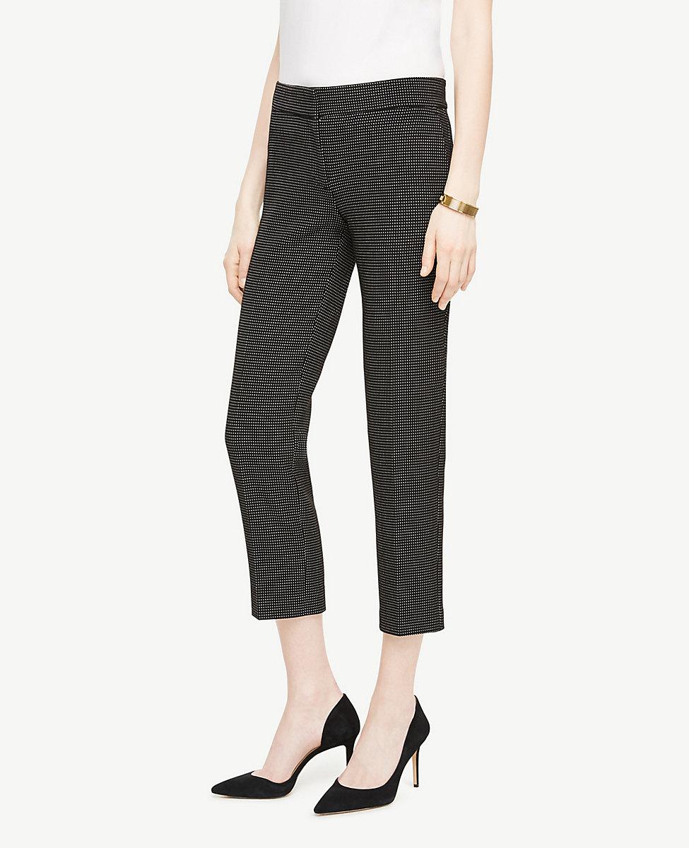 Lyst - Ann Taylor The Tall Ankle Pant In Pindot - Devin Fit in Black