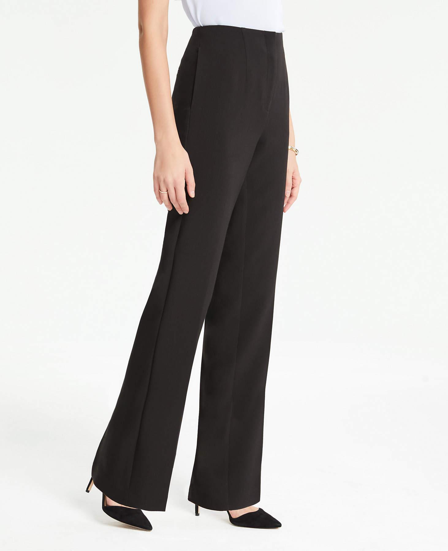 Lyst Ann Taylor Petite Drapey Wide Leg Pants in Black