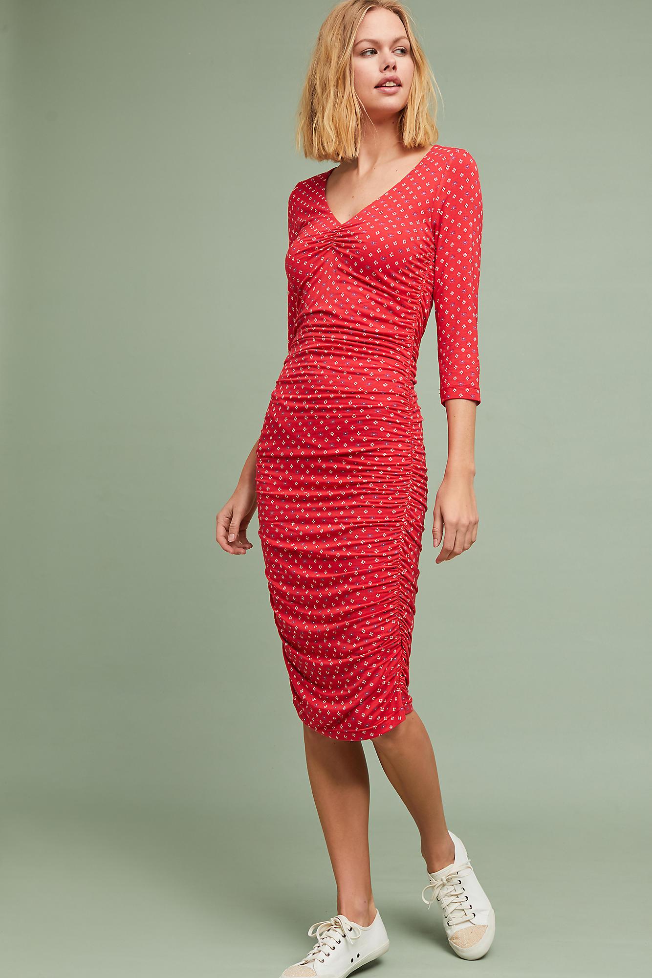 Lyst Moulinette Soeurs Medea Ruched Column Dress In Red Moulinette Soeurs Women S Red Medea Ruched Column Dress